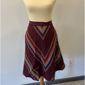 ANTHROPOLOGIE anthro edme & esyllte pointedly skirt wool chevron stripe a-line 0